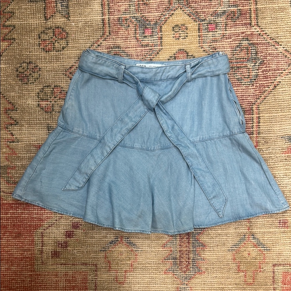 Zara Denim Lyocell Blue Skort